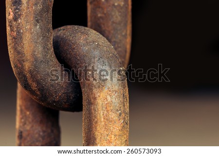 Macro Old and rusty chain