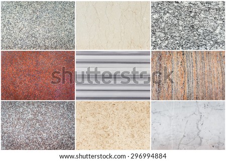 Set of natural stone texture for background