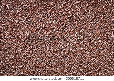 Macro pattern of chocolate sprinkles texture and background