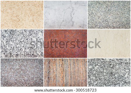 Set of natural stone texture for background