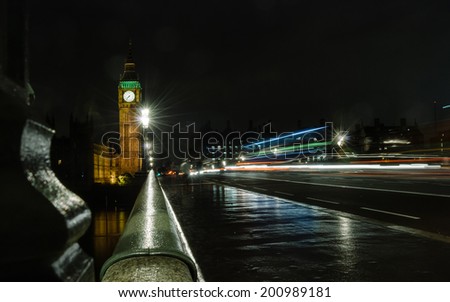 London - United Kingdom 3 october 2013: Big Ben, one of the most prominent symbols of both London and England at night.