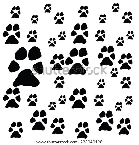 animal dog paw print. vector illustration