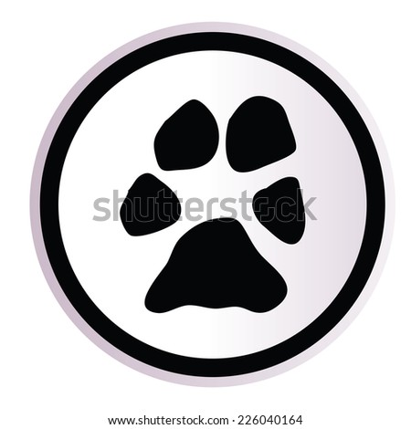animal dog paw print. vector illustration