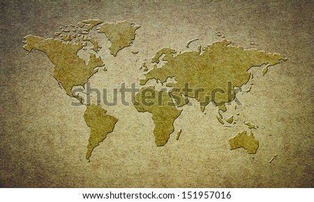 Paper map world