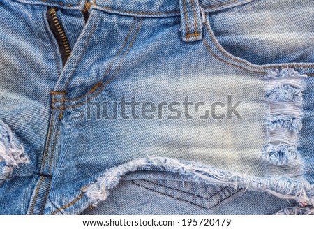 Fashion blue denim shorts