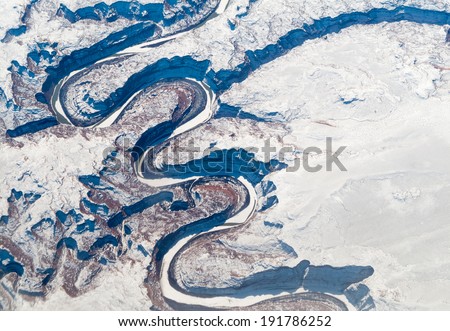 Aerial view of canyon, Alberta\'s Rockies, Canadian Rockies, Alberta, Canada