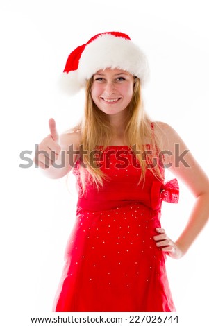 model isolated positive attitude thumbs up