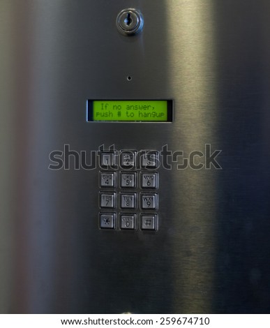 Full frame of a digital door code lock