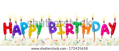 Birthday candles isolated against white