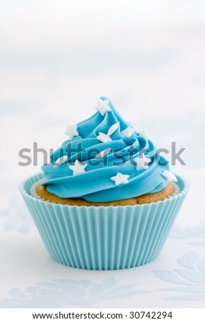 stock photo Blue cupcake
