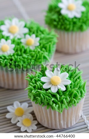 اروع تشكيلة لمحبي الكاب كيك Stock-photo-daisy-cupcakes-44766400