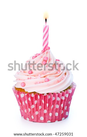 Pink birthday cupcake Pink birthday cupcake