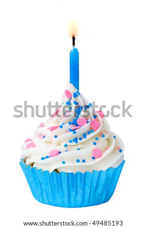 اروع تشكيلة لمحبي الكاب كيك Stock-photo-blue-birthday-cupcake-49485193