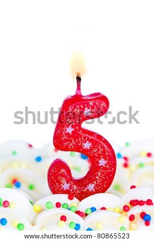 Number five candle