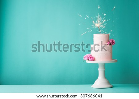 Birthday cake with sparkler