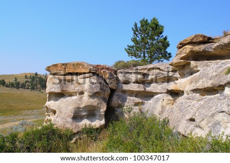historic buffalo jump cliff formation