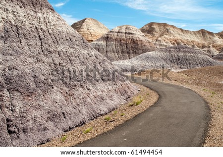blue mesa painted desert trail