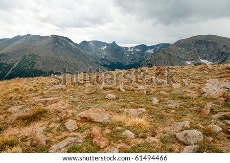 alpine tundra, rocks and rocky mountains