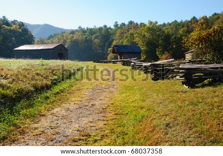 road through a pioneer farm