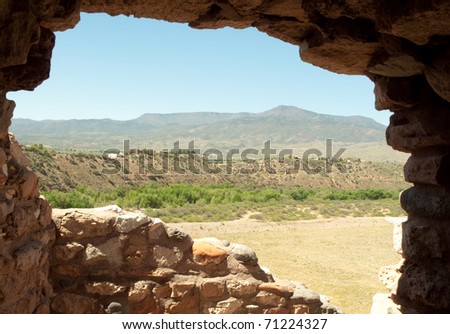 Tuzigoot National Monument stone native american indian ruin window