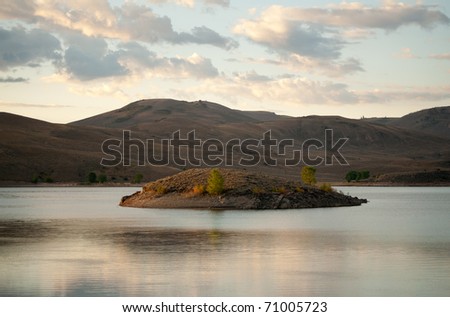 desert island in a lake