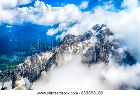 Mountain fog peak landscape