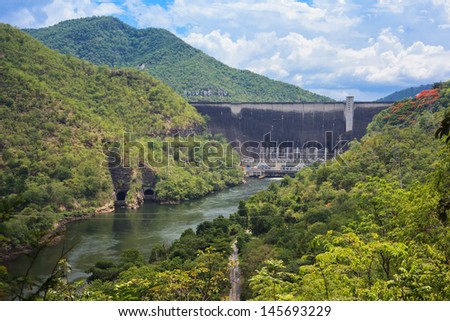 Hydro Power Electric Dam in Tak,Thailand.