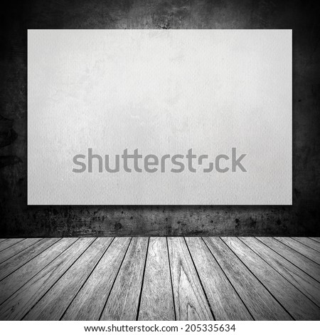 whiteboard paper on wall grunge room and background