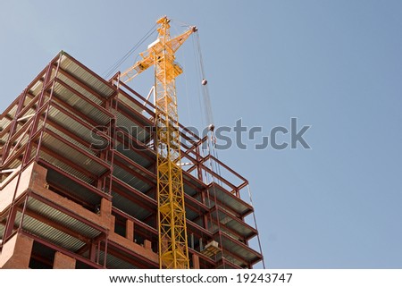 construction, new office building and crane.