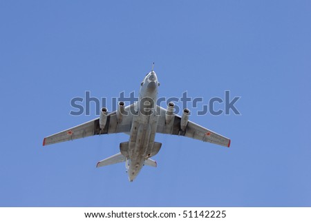 MOSCOW - May 9: il-76, airborne warning and control system in winning parade on Red Square on May 09, 2008 in Moscow, Russia.