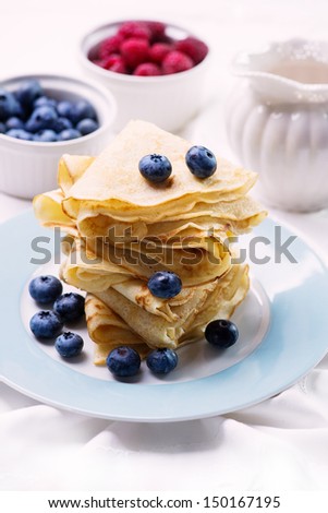 Crepes with Berries.  Pancake