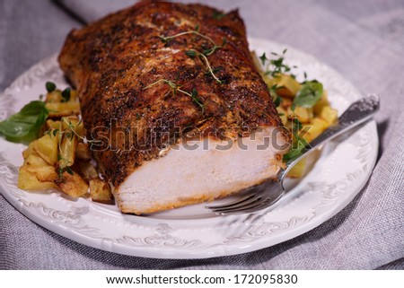 oven baked pork loin with potatoes