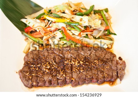 Close up of Beef Round steak Japanese