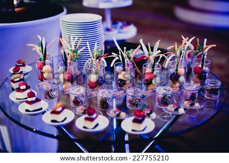 catering table set service food
