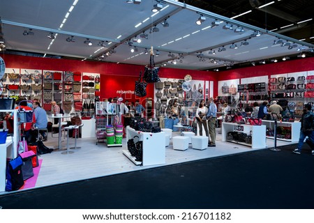 PARIS, FRANCE - SEPT; 5, 2014: People visit stands at Maison et Objet, the French leading professional trade show for home fashion and design.