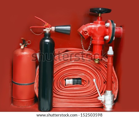 Fire Fighter Equipment In The Red Box