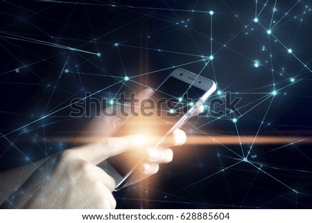 people play smart phone for connect to the net