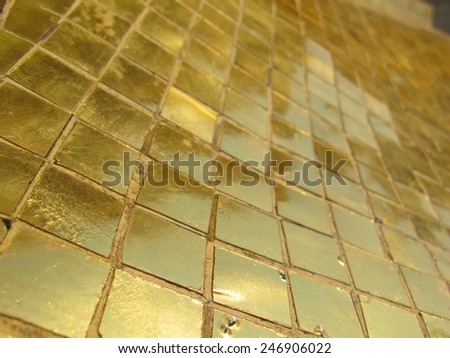 Golden background. Golden texture. Golden mosaic abstract