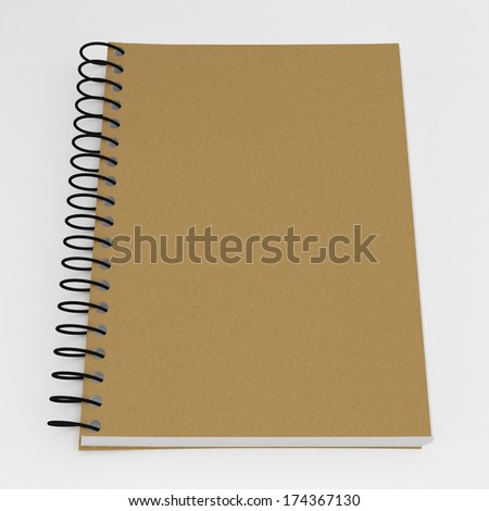 Brown  Notebook on  white background