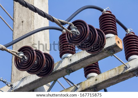 Ground leakage protection devices attached to power lines.