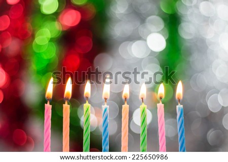 Birthday candles on a beautiful background.