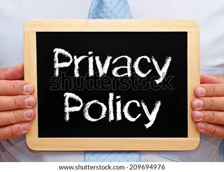 Privacy Policy - Businessman with Chalkboard