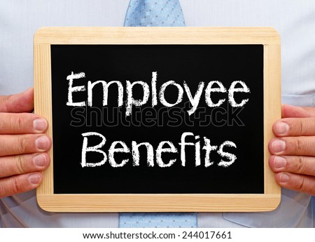 Employee Benefits - Businessman with chalkboard