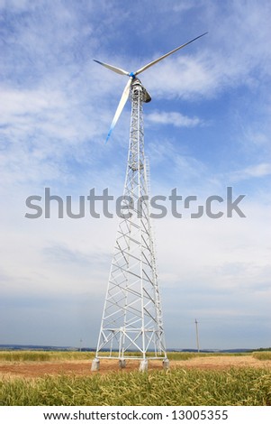 Wind power station on a floor