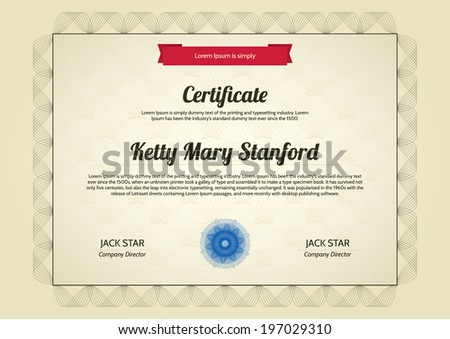 Multipurpose horizontal certificate Multipurpose horizontal certificate