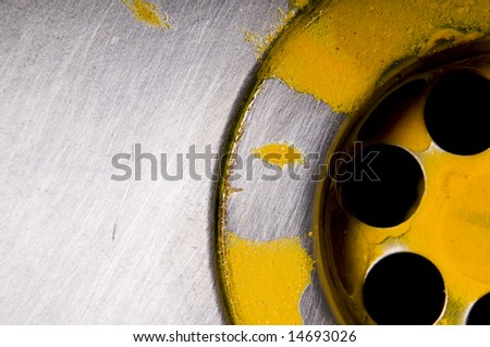 Macro of sink with yellow liquid substance