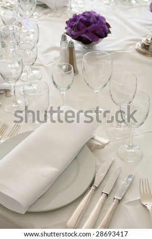 stock photo table setting for fine dining or party cutlery and plate in 