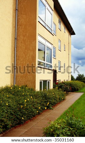 apartments or flats in building. rental property or housing in denmark, scandinavia