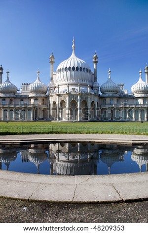 Royal pavilion in brighton in England. prince regent and king george famous indian palace created by John Nash