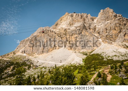 Italy Dolomites moutnain at summer - Passo Valparola.Dolomites are  on UNESCO World Heritage List.